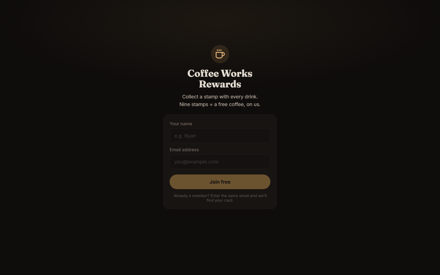 Coffee Works Rewards — preview